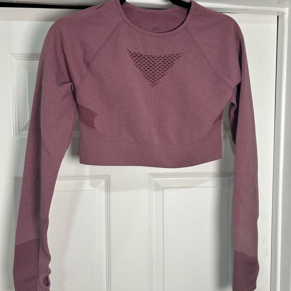 Adore Me Mauve Long Sleeve Crop Top - Picture 2 of 3